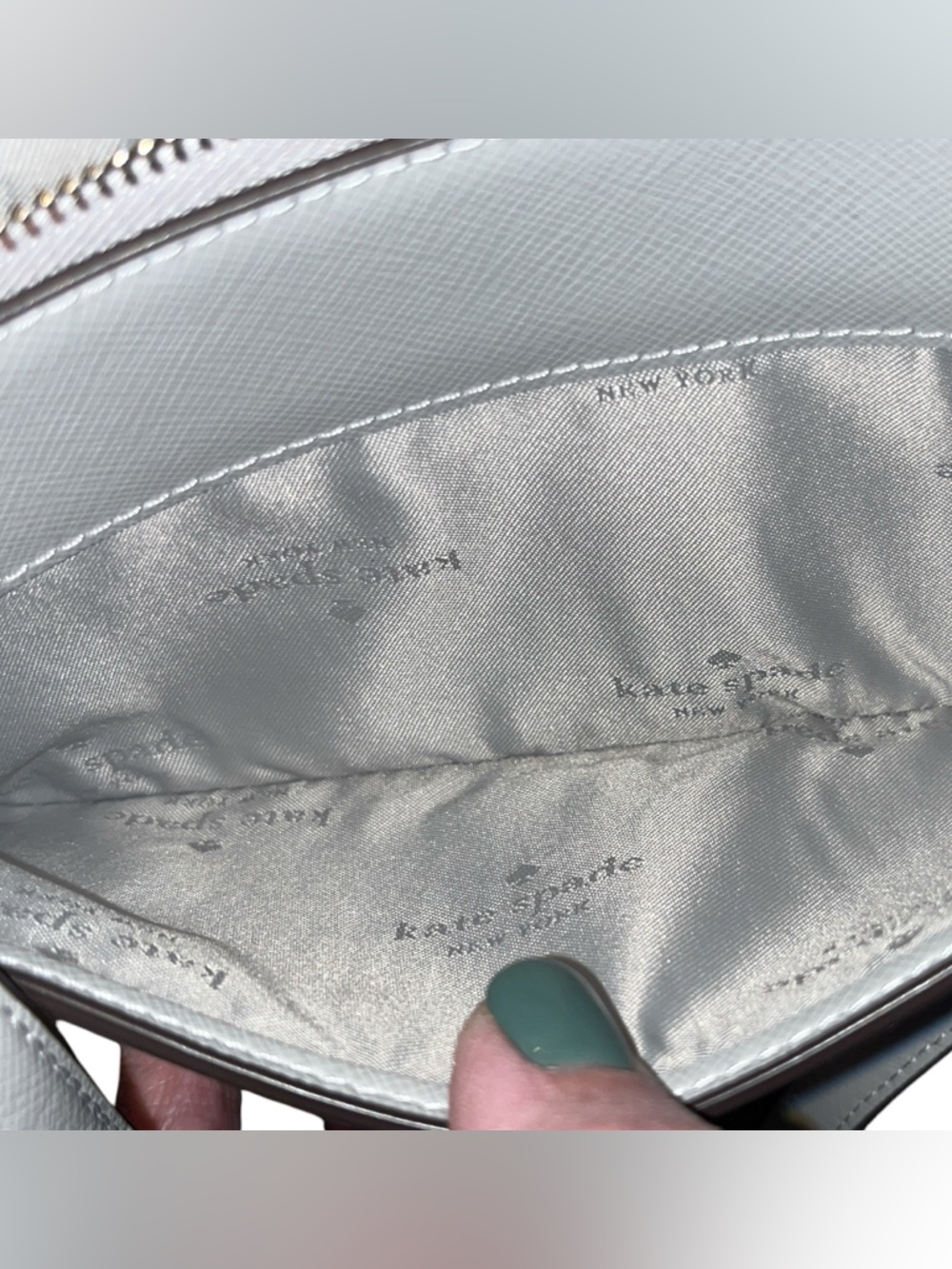 Kate Spade Sadie Crossbody Bag Set - 2 pieces. Brand New - Light Gray / Gold HW - Picture 8 of 10